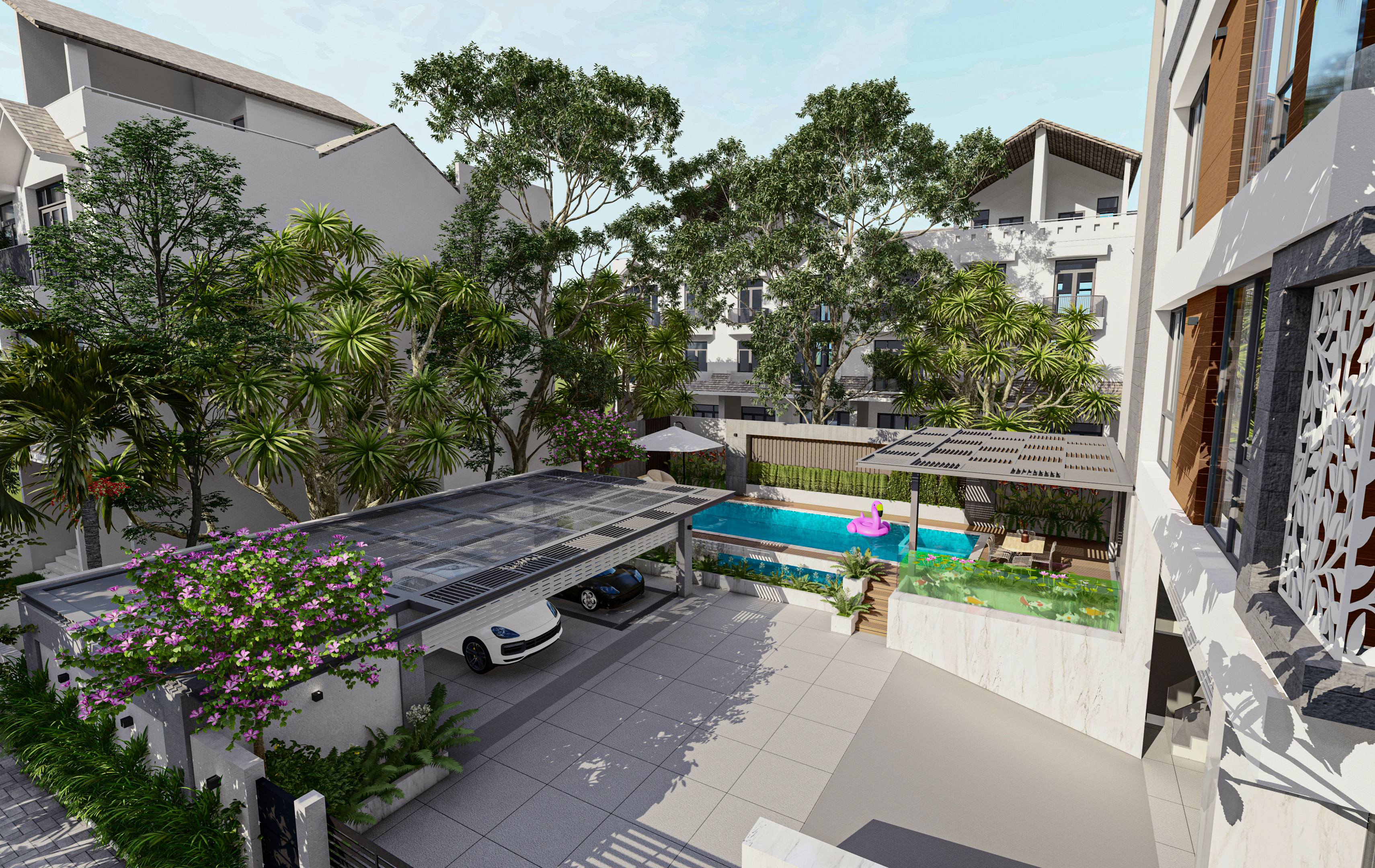 THIẾT KẾ SÂN VƯỜN BIỆT THỰ PHỐ - HUYỆN BÌNH CHÁNH
