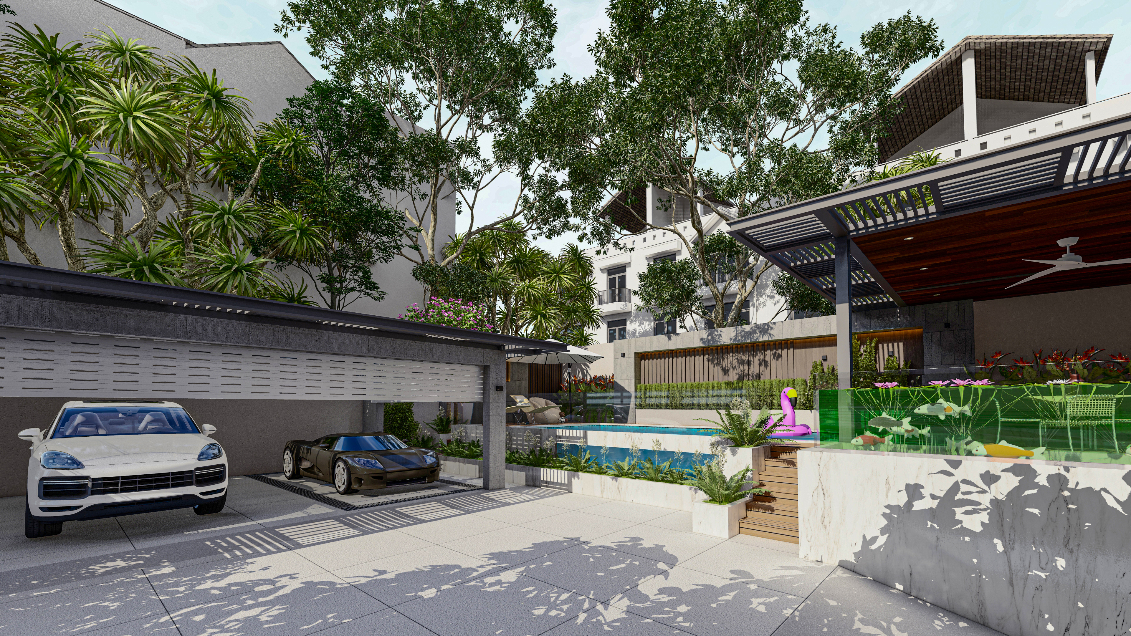 THIẾT KẾ SÂN VƯỜN BIỆT THỰ PHỐ - HUYỆN BÌNH CHÁNH